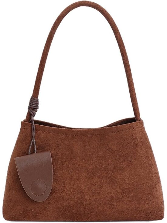 Handbags - Trendy Faux Suede Top Handle Bag for Women 2025 Large Capacity Hobo Shoulder Bag